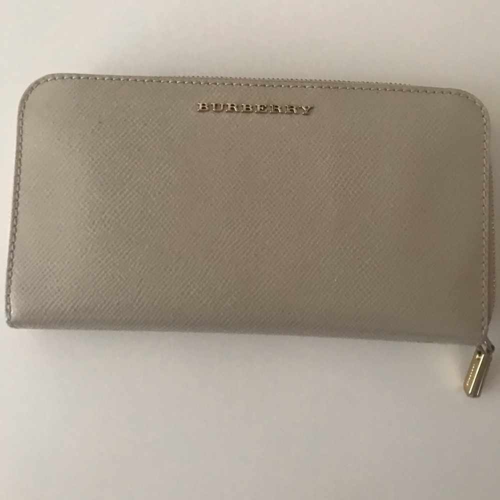 Burberry zip around leather wallet
